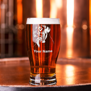 Personalized Great Dane Head Etched 20 oz Beer Pub Glass