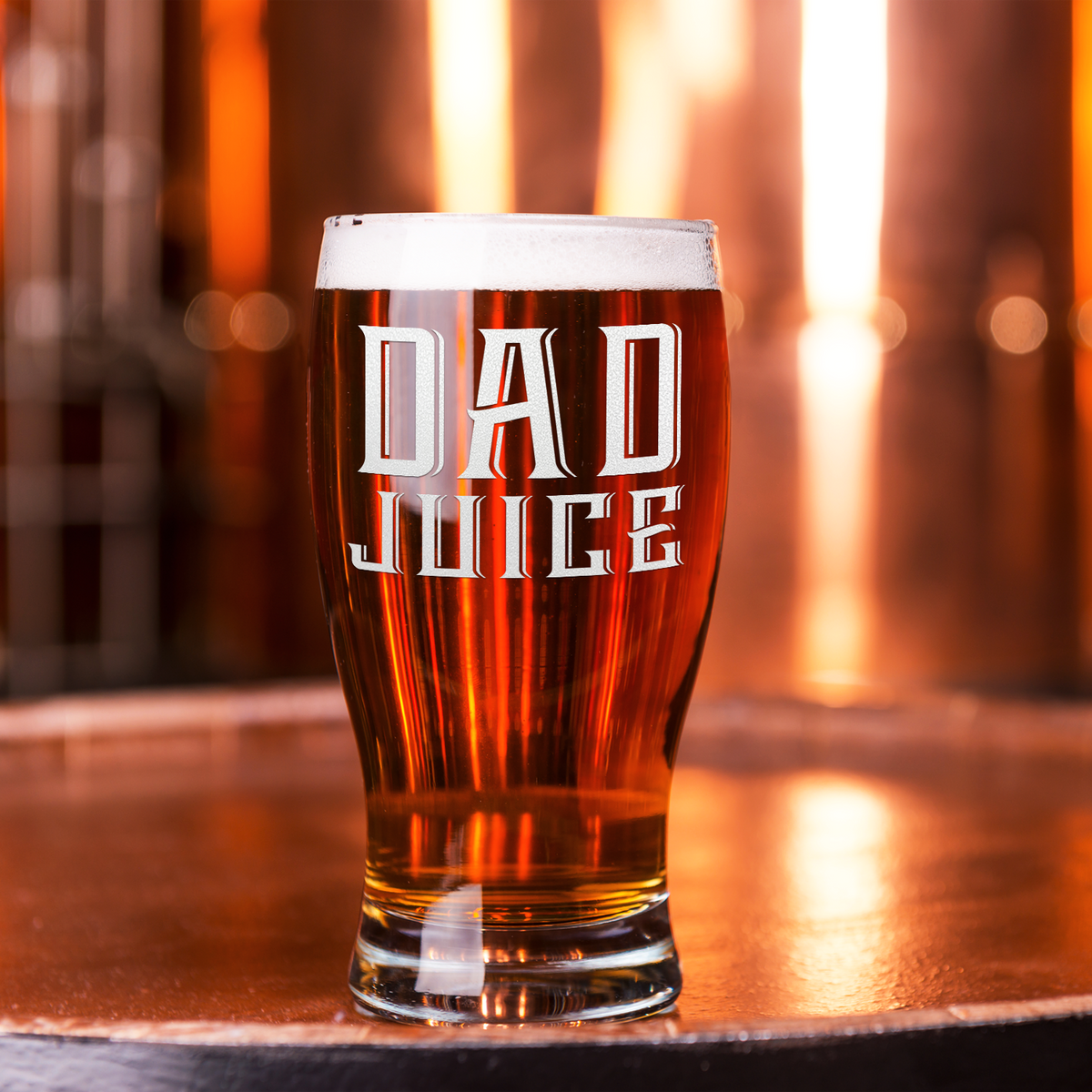 Dad Juice Etched on 20 oz Pub Glass