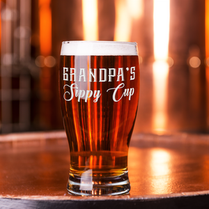 Grandpa's Sippy Cup Etched on 20 oz Pub Glass