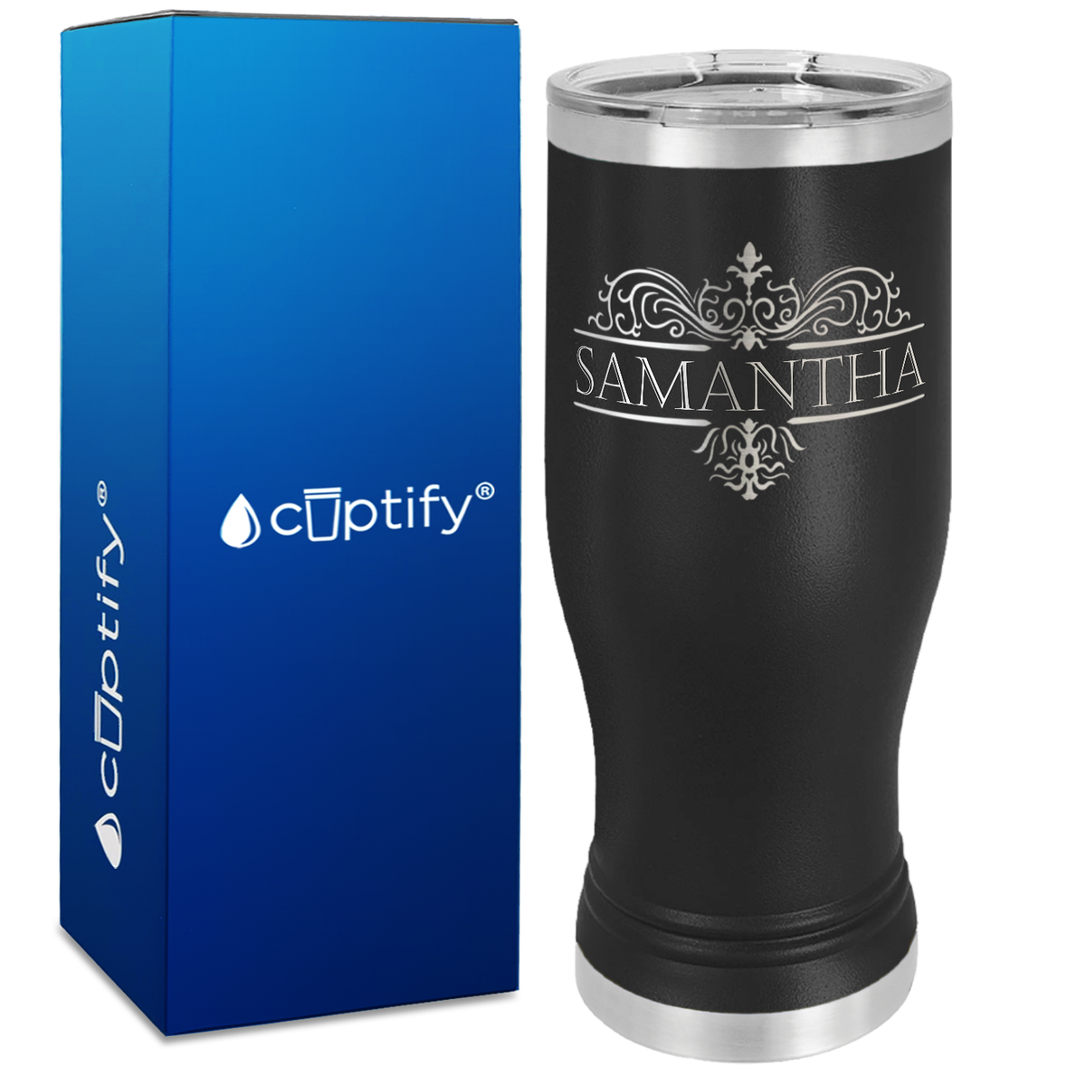 Personalized Vestige Design Engraved on 20oz Pilsner
