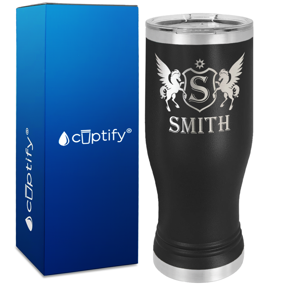 Personalized Pegasus Engraved on 20oz Pilsner