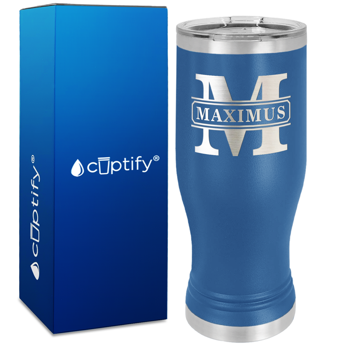 Personalized Vintage Block Engraved on 20oz Pilsner