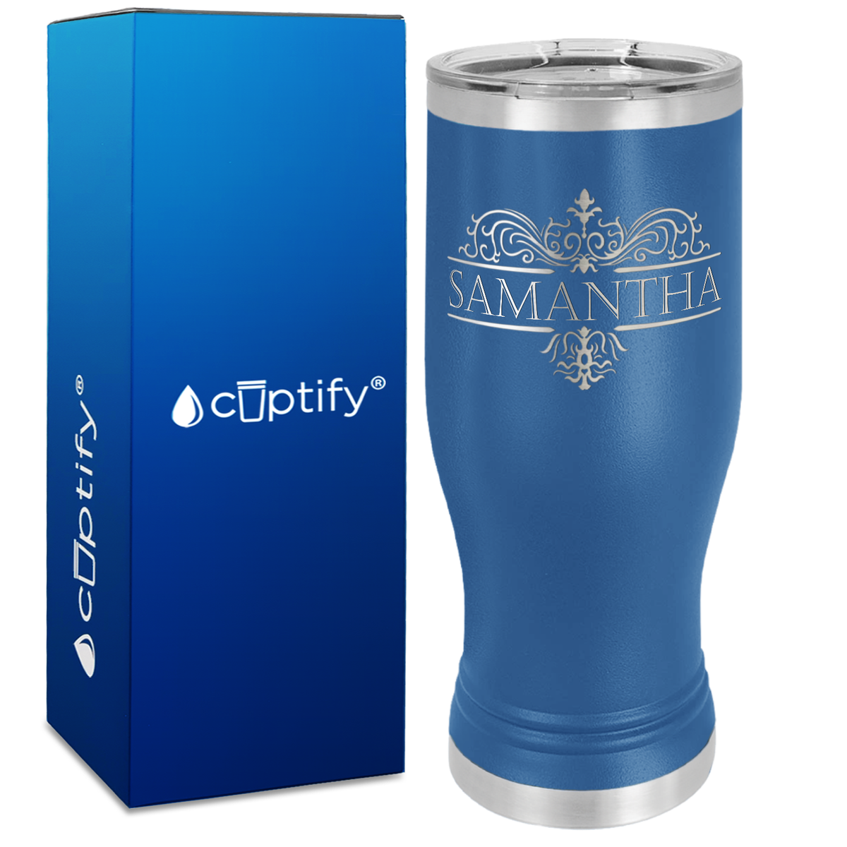 Personalized Vestige Design Engraved on 20oz Pilsner