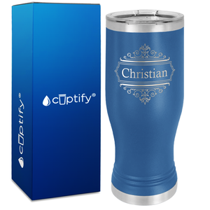 Personalized Crest Border Engraved on 20oz Pilsner