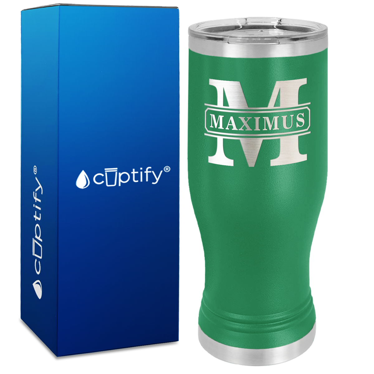 Personalized Vintage Block Engraved on 20oz Pilsner