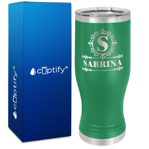 Personalized Ultramodern Initial and Name Engraved on 20oz Pilsner