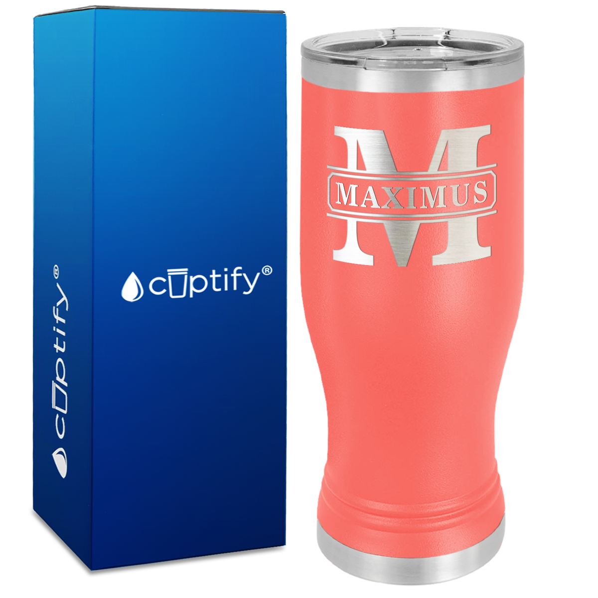 Personalized Vintage Block Engraved on 20oz Pilsner