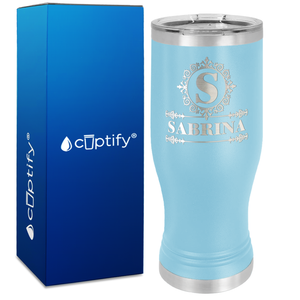 Personalized Ultramodern Initial and Name Engraved on 20oz Pilsner