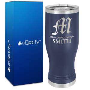 Personalized Gothic Initial Engraved on 20oz Pilsner