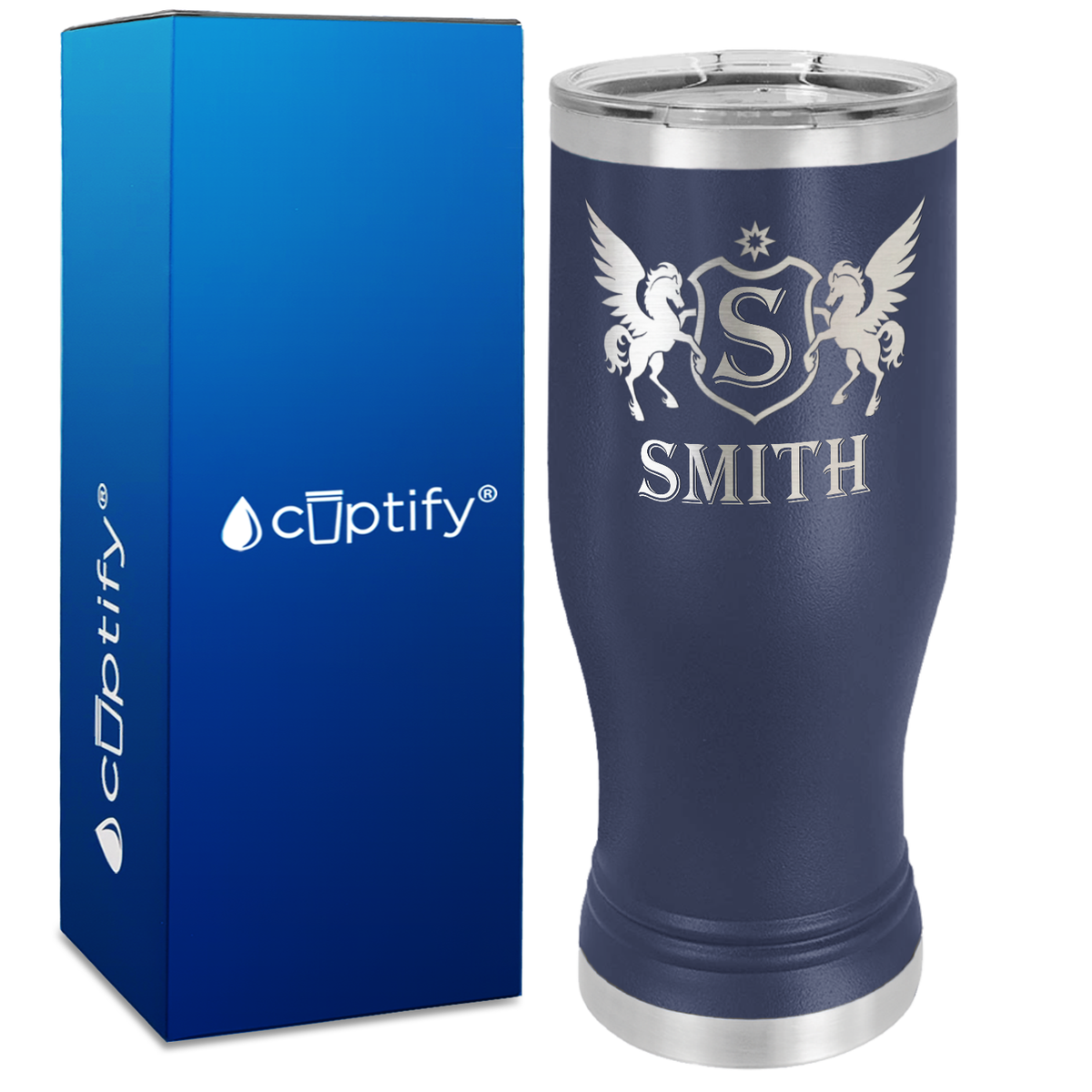 Personalized Pegasus Engraved on 20oz Pilsner