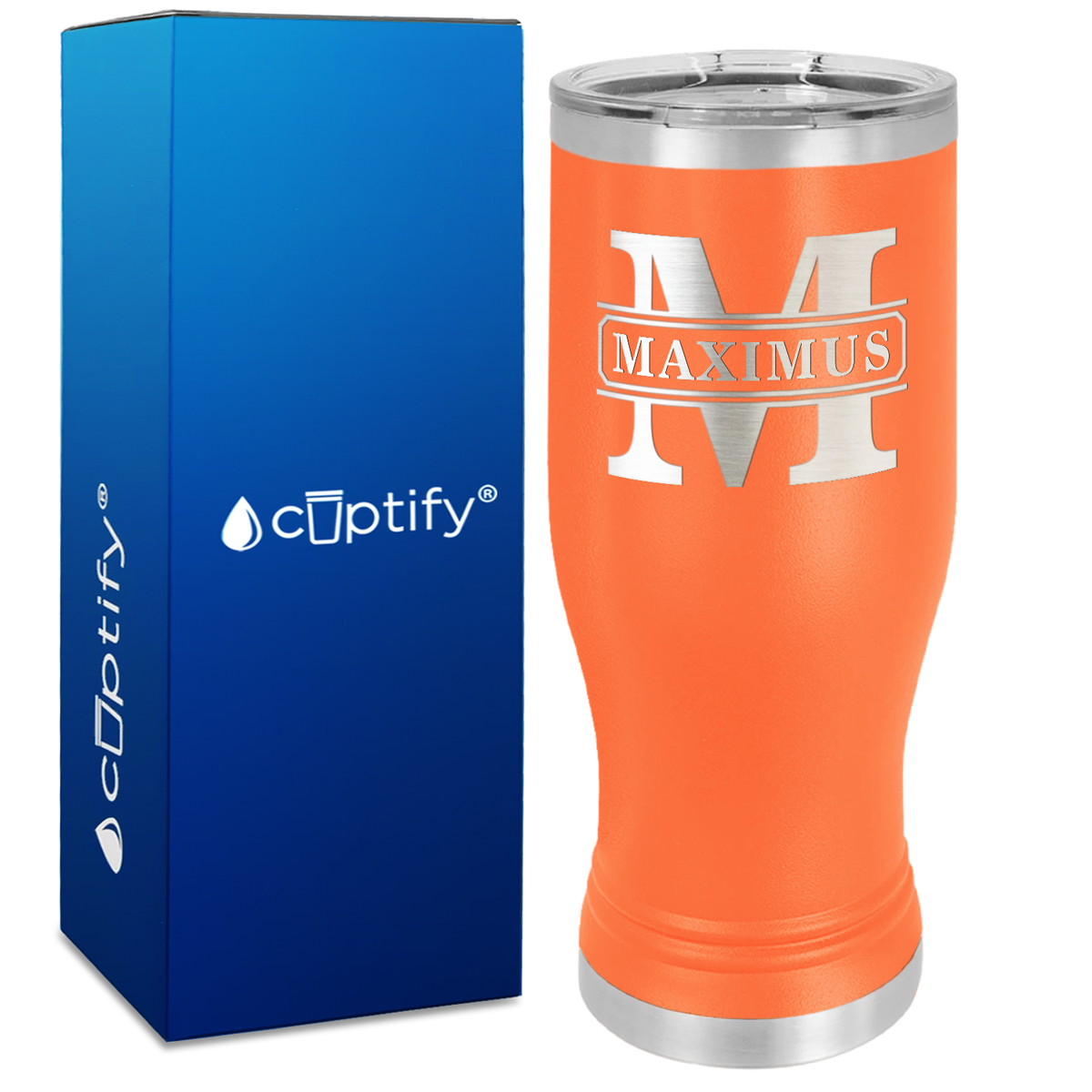 Personalized Vintage Block Engraved on 20oz Pilsner