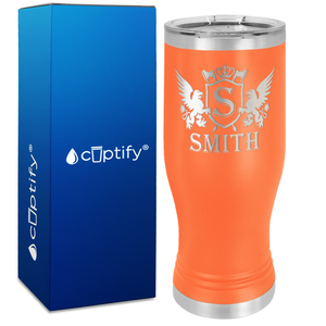 Personalized Monogram Initial Badge Crown Engraved on 20oz Pilsner