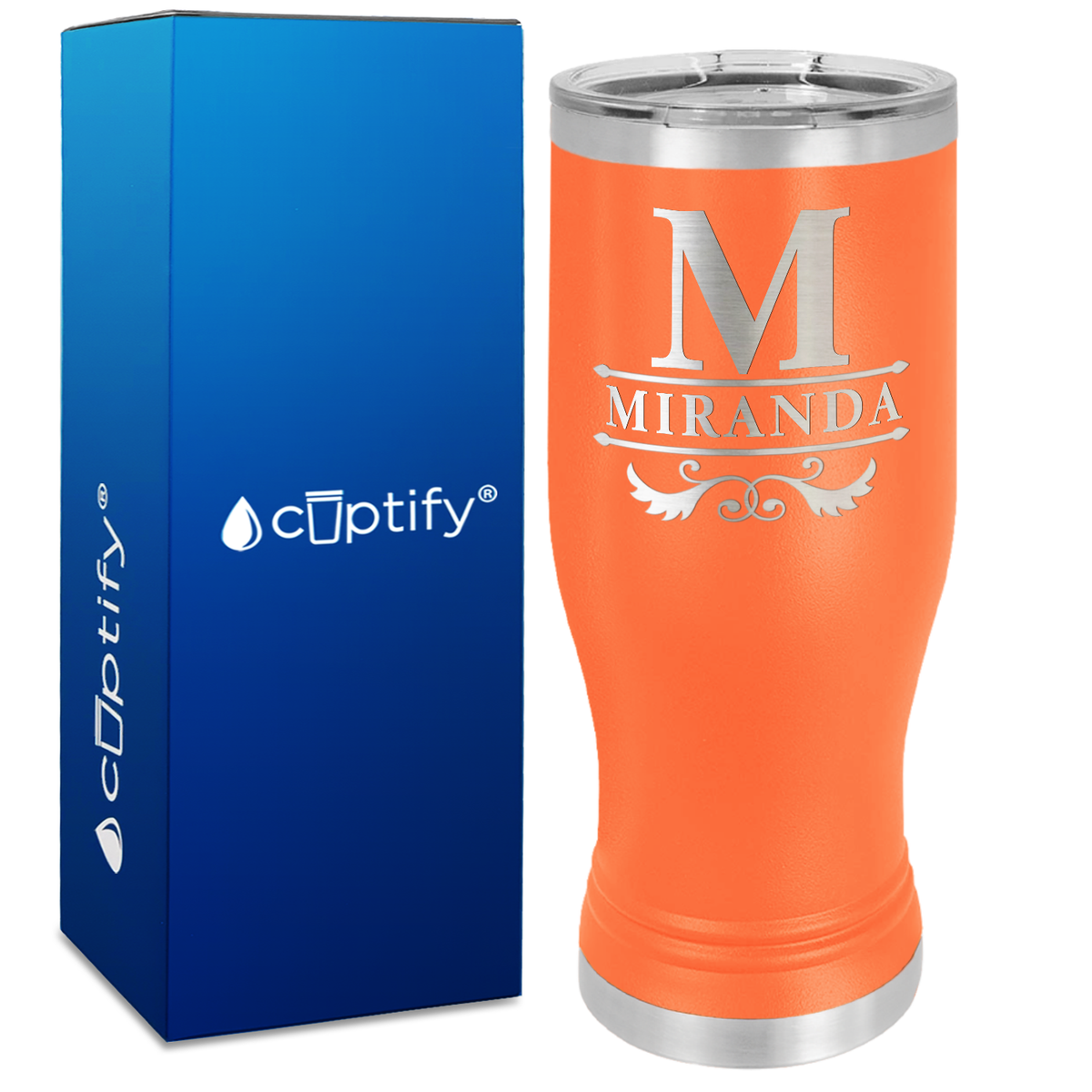 Personalized Initial Style Engraved on 20oz Pilsner