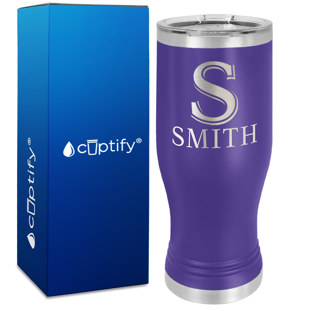 Personalized Monogram Initial and Name Engraved on 20oz Pilsner