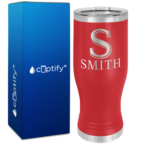 Personalized Monogram Initial and Name Engraved on 20oz Pilsner