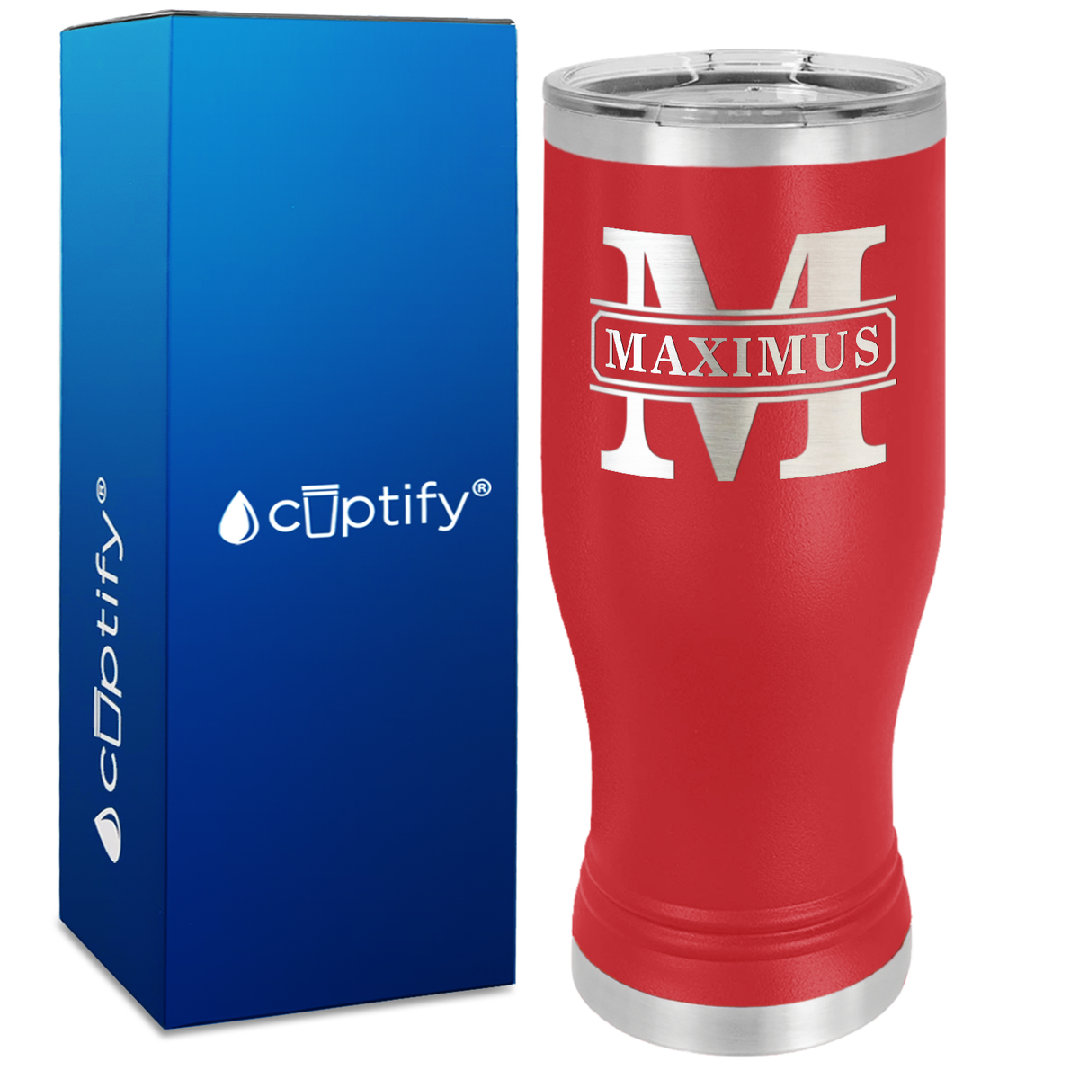 Personalized Vintage Block Engraved on 20oz Pilsner