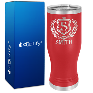 Personalized Monogram Initial Badge Engraved on 20oz Pilsner