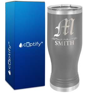 Personalized Gothic Initial Engraved on 20oz Pilsner