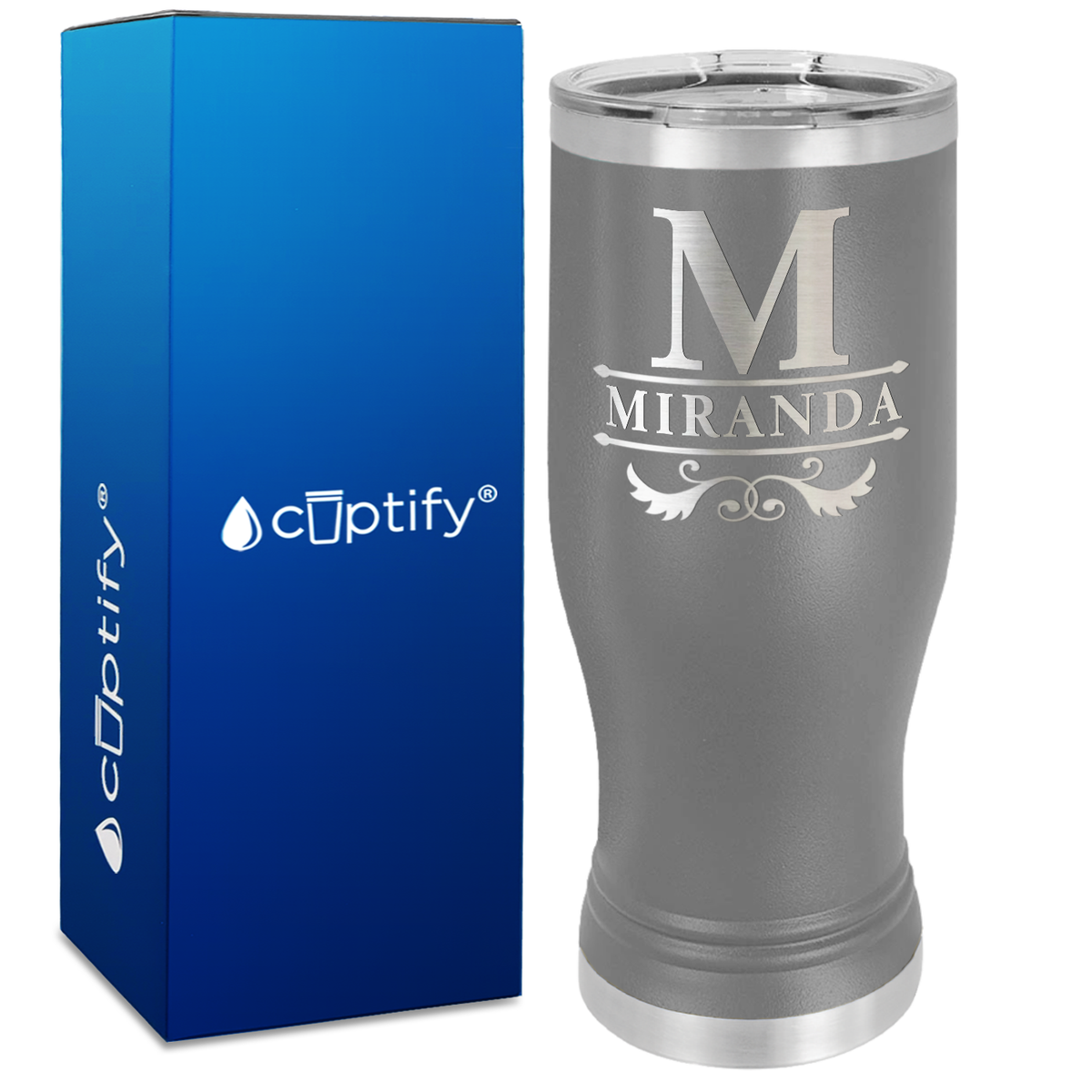 Personalized Initial Style Engraved on 20oz Pilsner
