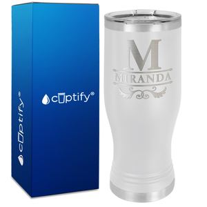 Personalized Initial Style Engraved on 20oz Pilsner