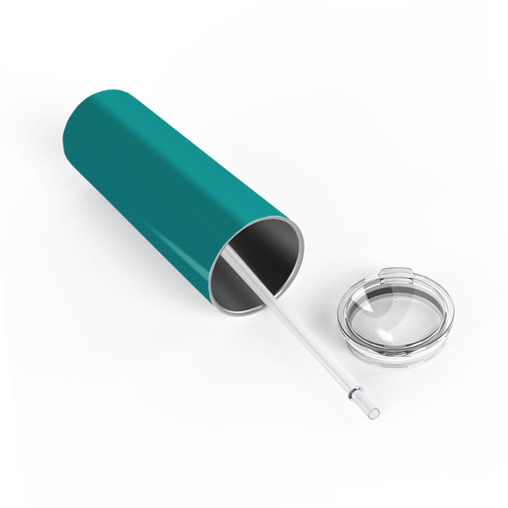 Personalized Engraved 20 oz Skinny 20oz Tumbler - Aqua Blue Gloss