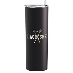 Lacrosse Sticks Laser Engraved on Stainless Steel Lacrosse Tumbler
