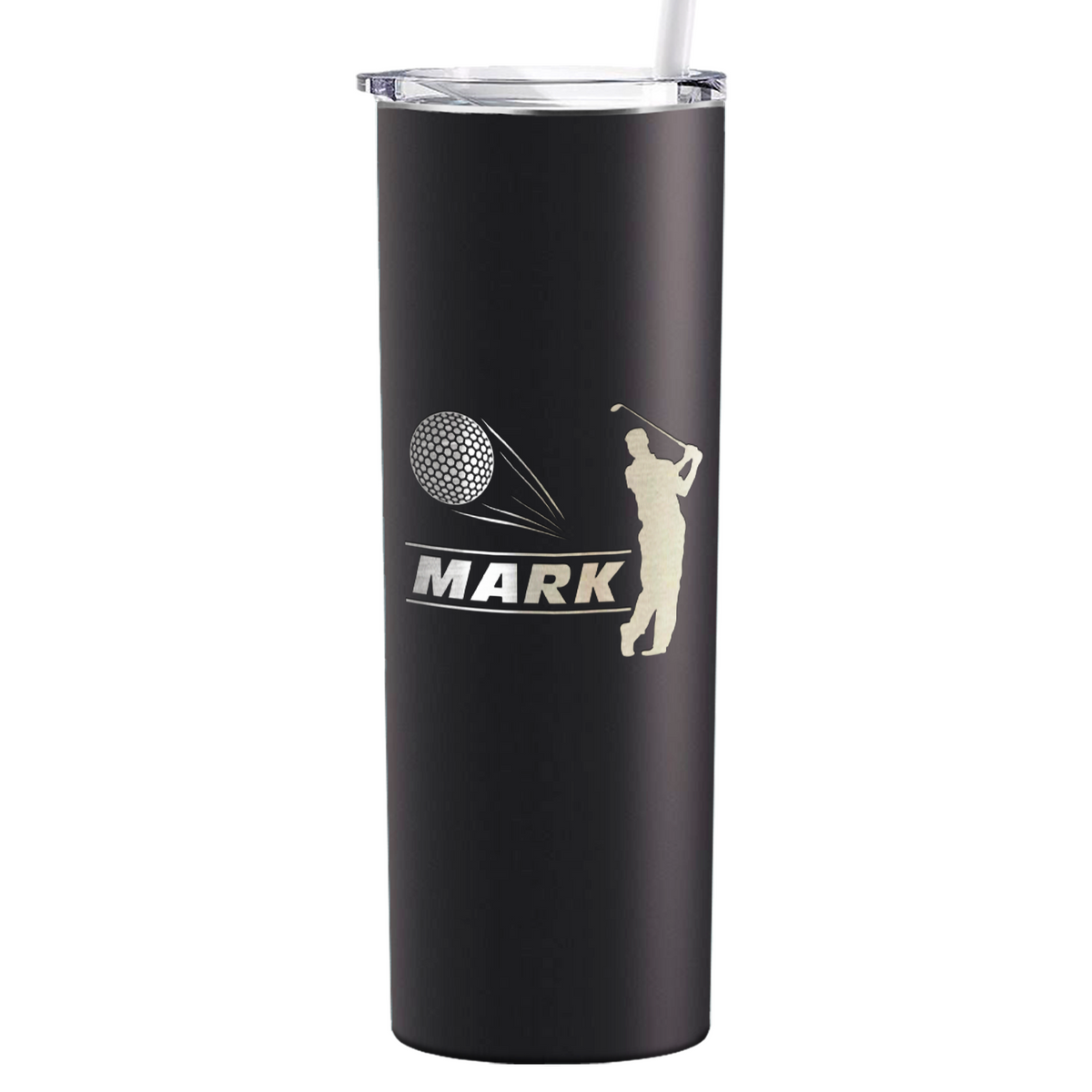 Personalized Golfer Laser Engraved on Stainless Steel Golf Tumbler