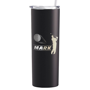 Personalized Golfer Laser Engraved on Stainless Steel Golf Tumbler