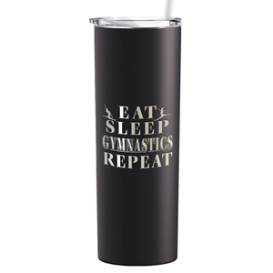 Eat Sleep Gymnastics Repeat Laser Engraved on Stainless Steel Gymnastics Tumbler