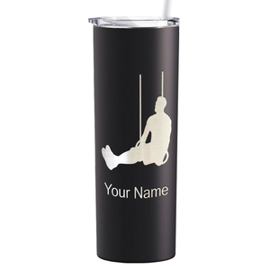 Personalized Male Gymnast Silhouette Laser Engraved on Stainless Steel Gymnastics Tumbler