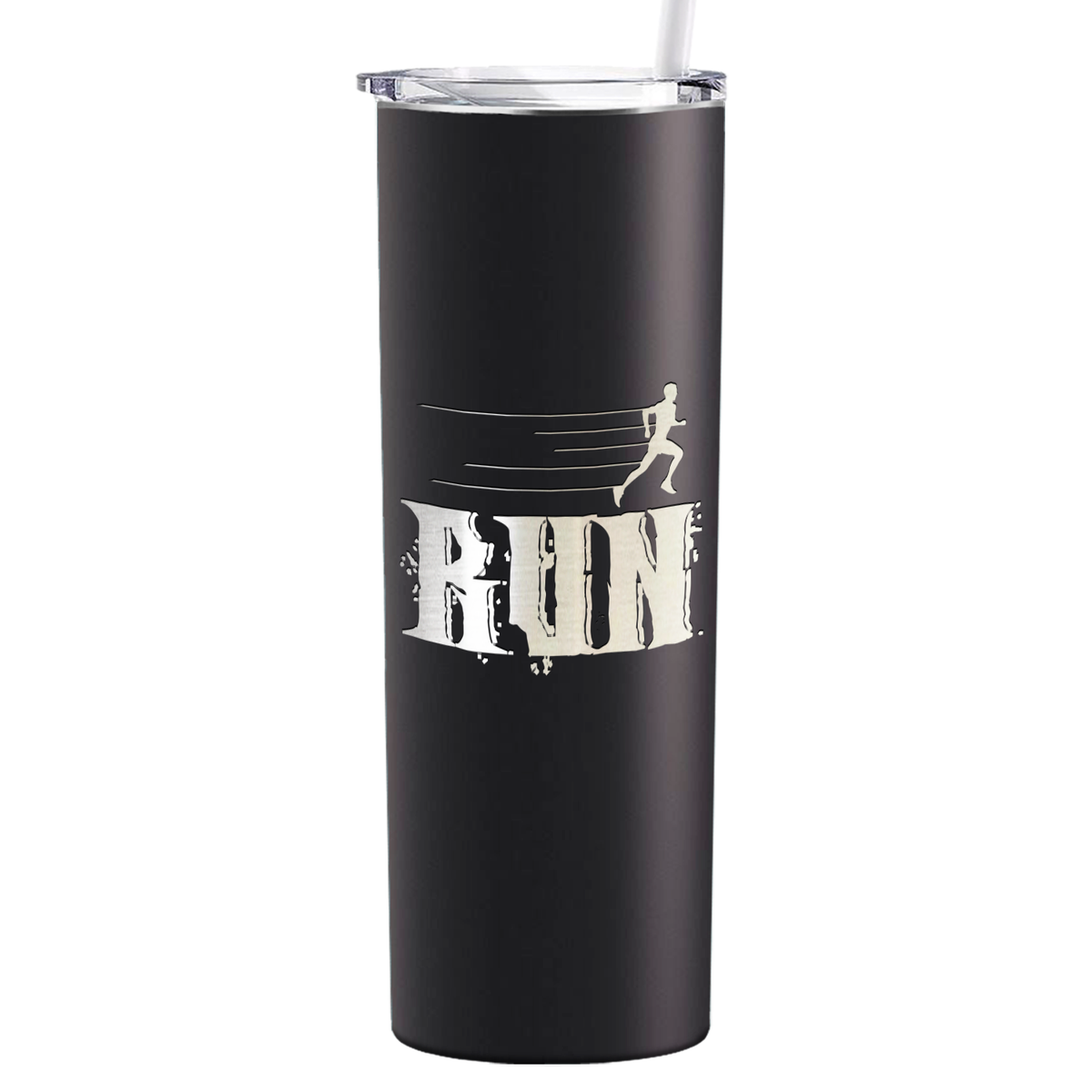 Run Laser Engraved on Stainless Steel Cross Country Tumbler