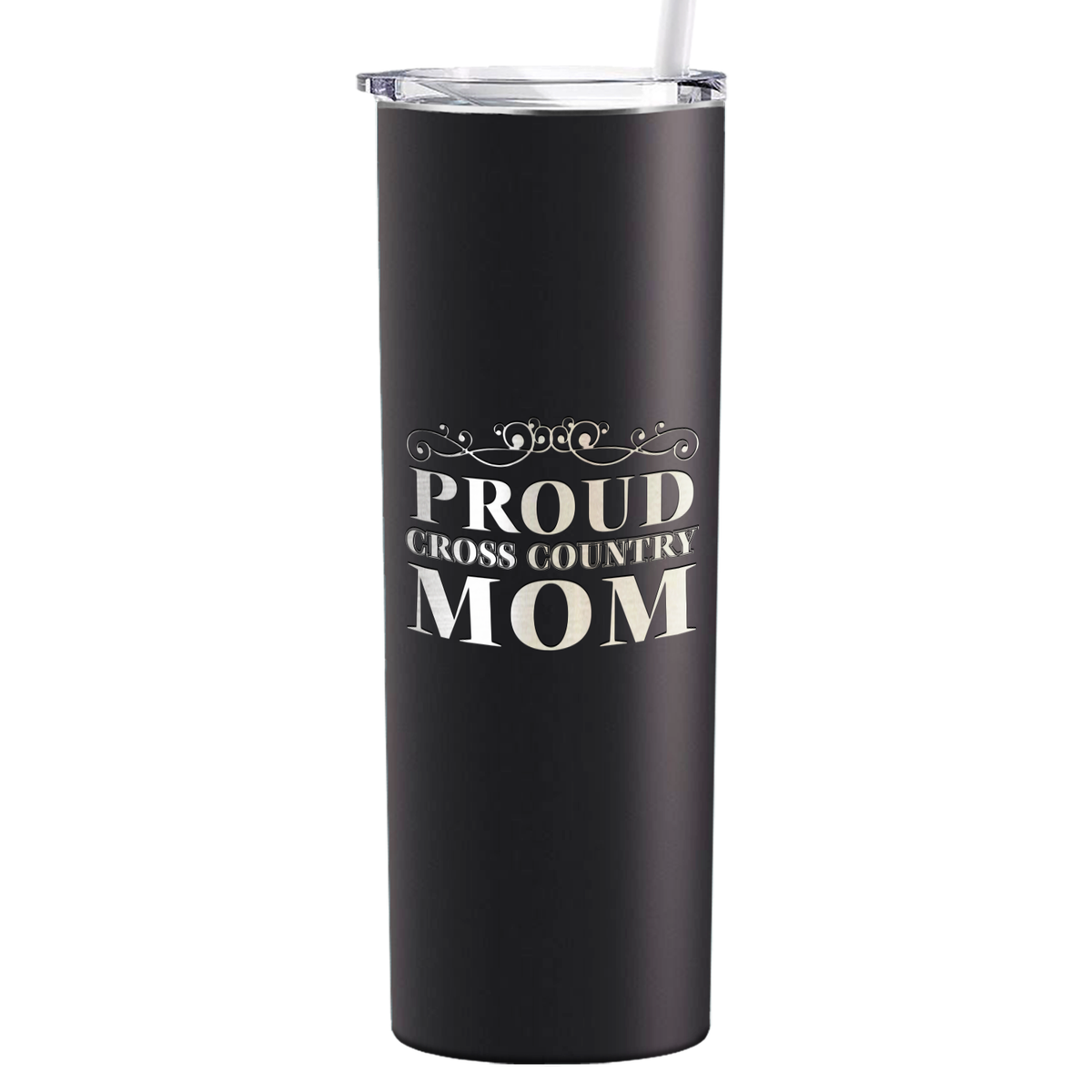 Proud Cross Country Mom Laser Engraved on Stainless Steel Cross Country Tumbler