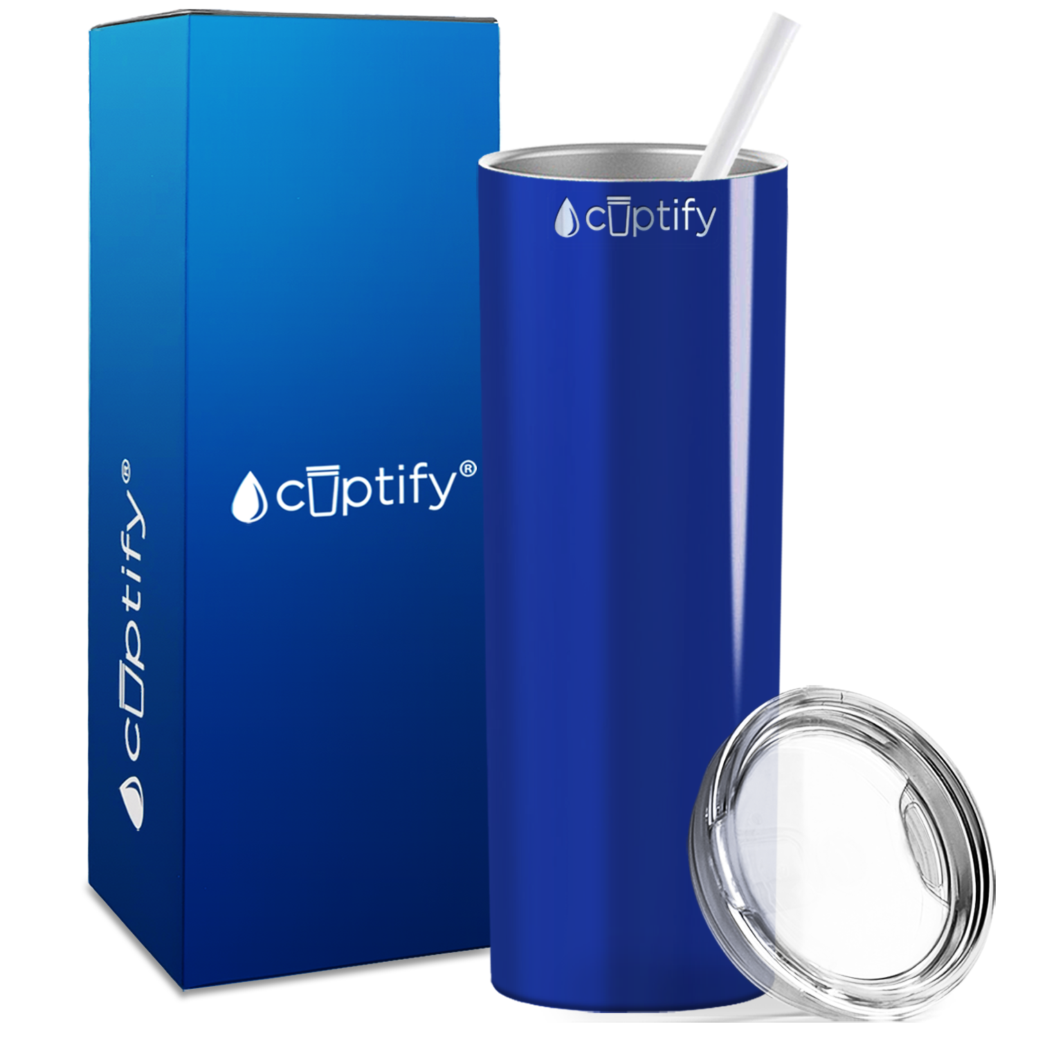  Blue Gloss Skinny Tumbler