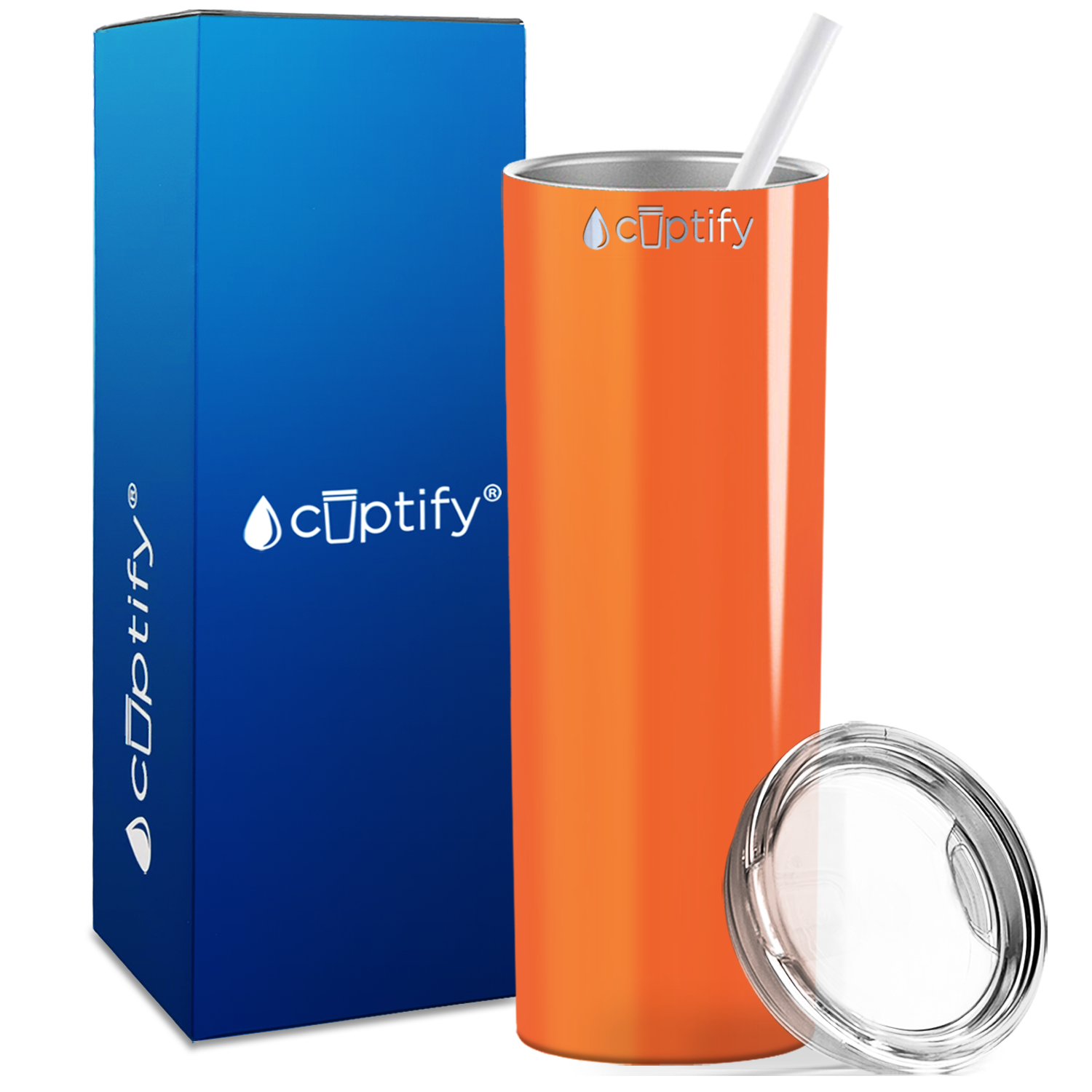  Orange Bright Gloss Skinny Tumbler