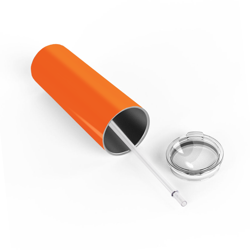 Personalized Engraved 20 oz Skinny 20oz Tumbler - Bright Orange Gloss