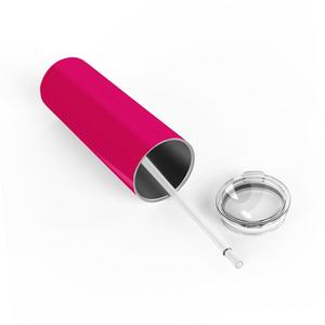 Personalized Engraved 20 oz Skinny 20oz Tumbler - Bright Pink Gloss