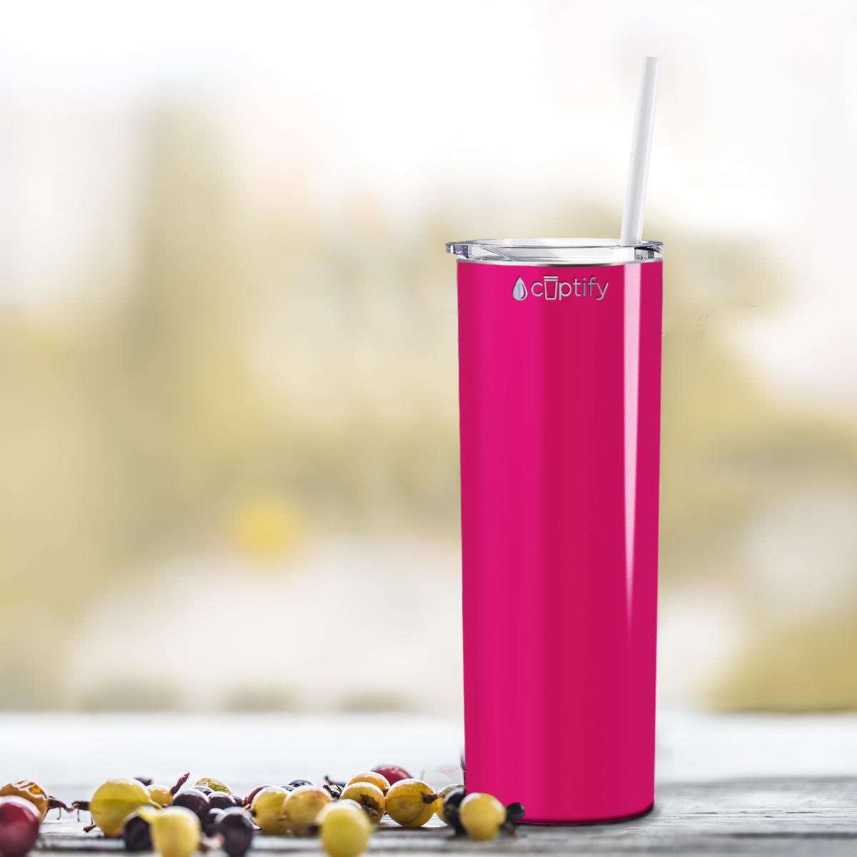  Pink Bright Gloss Skinny Tumbler