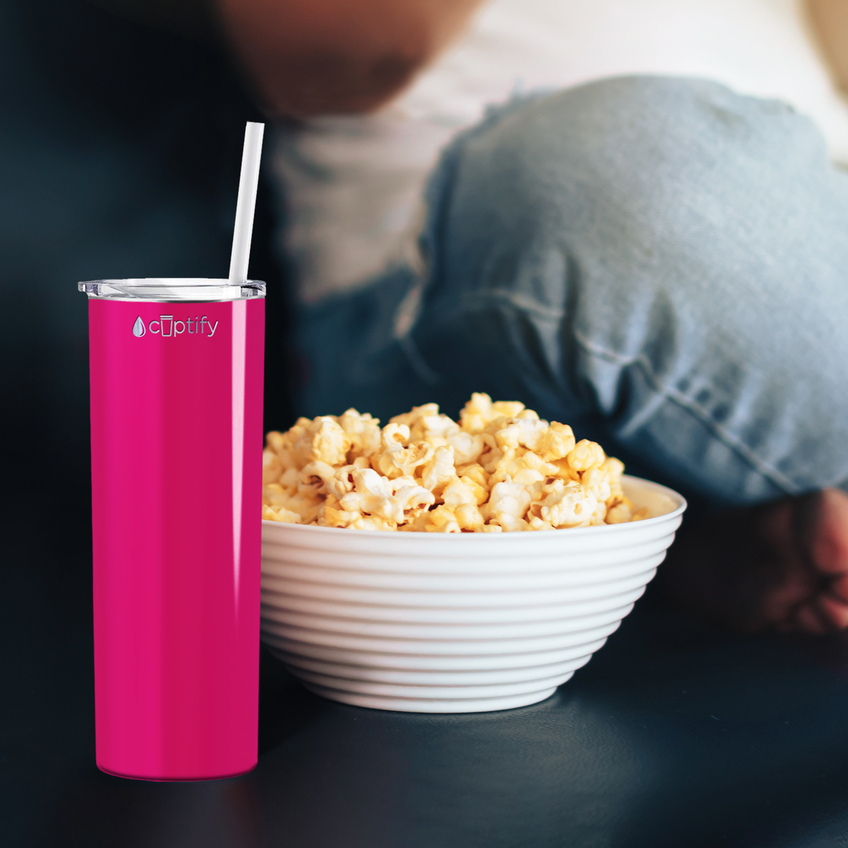  Pink Bright Gloss Skinny Tumbler