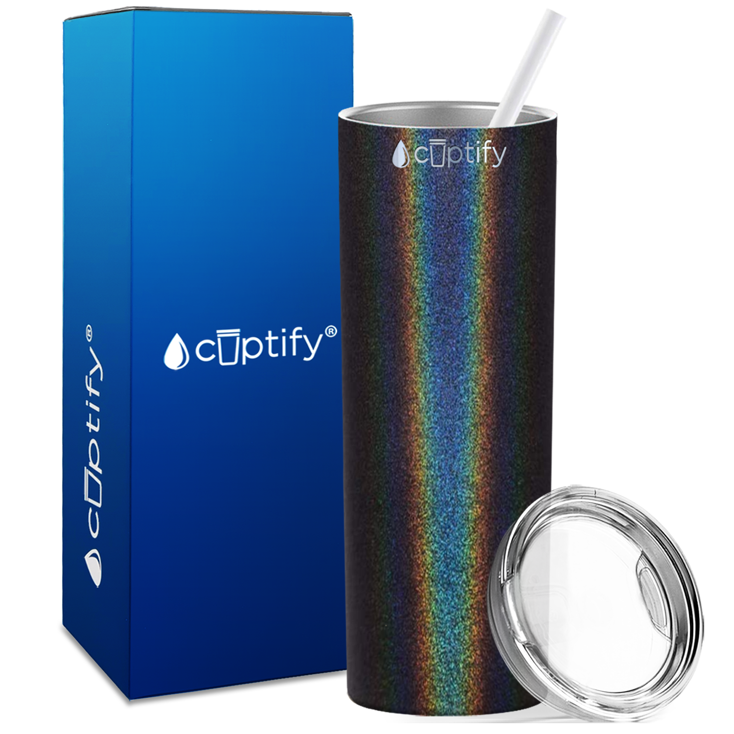  Black Glitter Skinny Tumbler