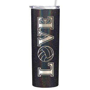 Love Volleyball Laser Engraved on Stainless Steel Volleyball Tumbler