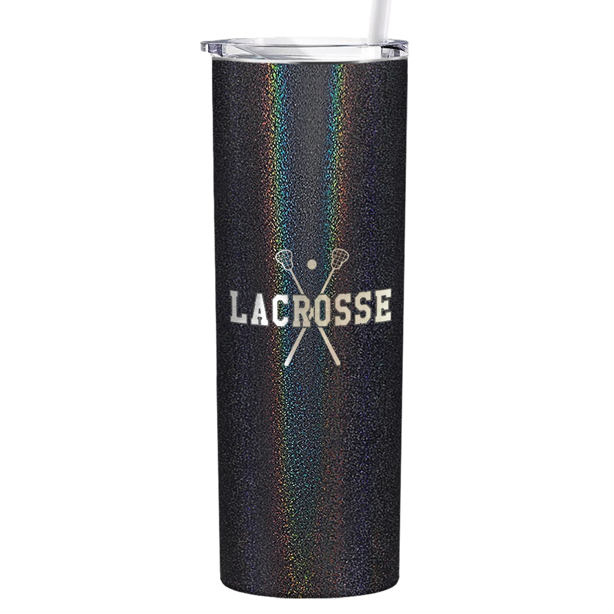 Lacrosse Sticks Laser Engraved on Stainless Steel Lacrosse Tumbler