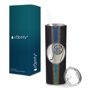 Personalized Monogrammed Tennis Ball Laser Engraved on Stainless Steel Tennis Tumbler