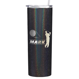 Personalized Golfer Laser Engraved on Stainless Steel Golf Tumbler