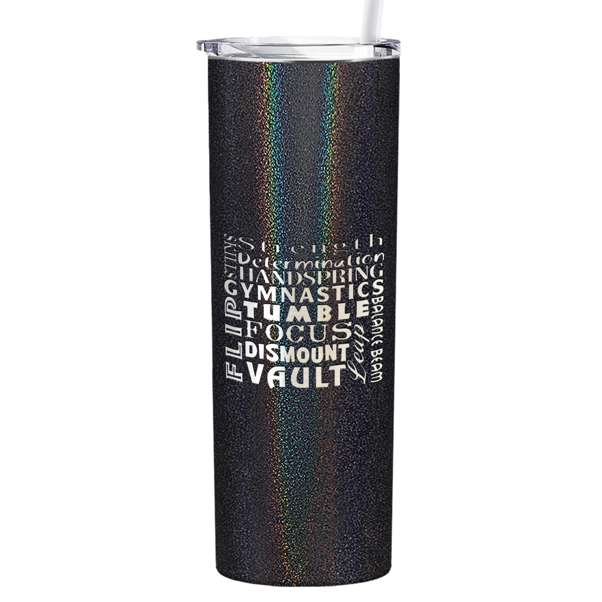 Gymnastics Strength and Focus Laser Engraved on Stainless Steel Gymnastics Tumbler