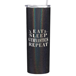 Eat Sleep Gymnastics Repeat Laser Engraved on Stainless Steel Gymnastics Tumbler