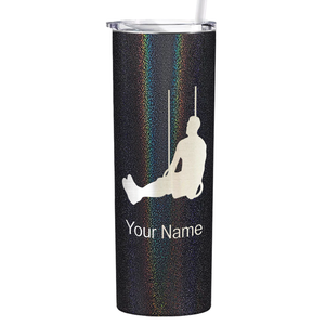 Personalized Male Gymnast Silhouette Laser Engraved on Stainless Steel Gymnastics Tumbler