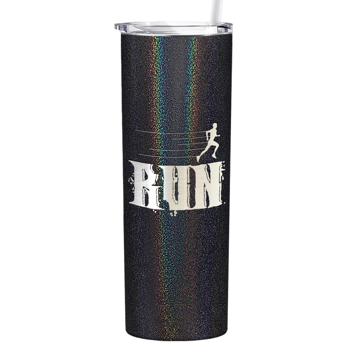 Run Laser Engraved on Stainless Steel Cross Country Tumbler
