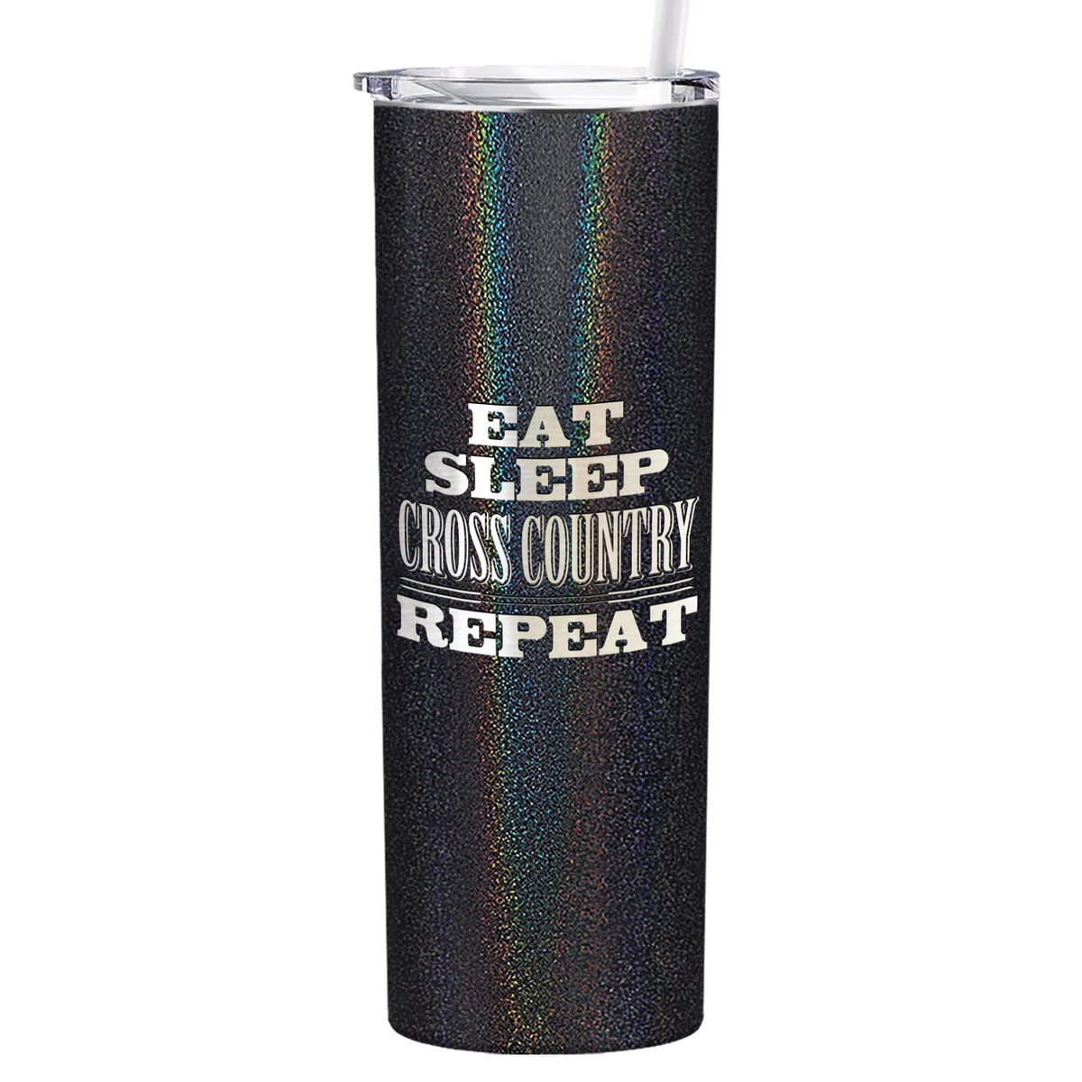 Eat Sleep Cross Country Repeat Laser Engraved on Stainless Steel Cross Country Tumbler