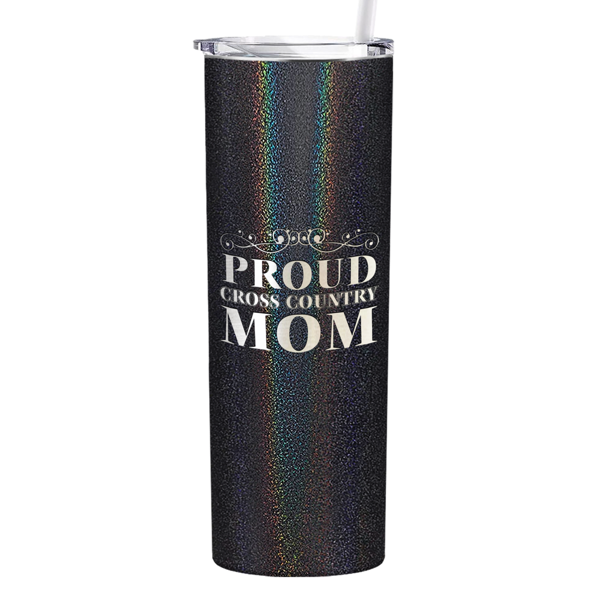 Proud Cross Country Mom Laser Engraved on Stainless Steel Cross Country Tumbler