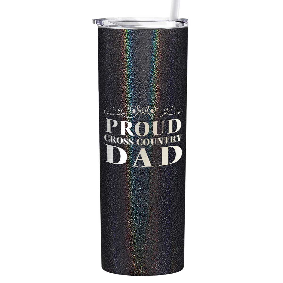 Proud Cross Country Dad Laser Engraved on Stainless Steel Cross Country Tumbler